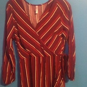 Xhilaration xl brown and white dress